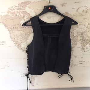 Lace up leather vest size medium